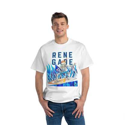 Renegade Skeleton Surfer Blue Flame Edition Unisex Heavyweight Tee