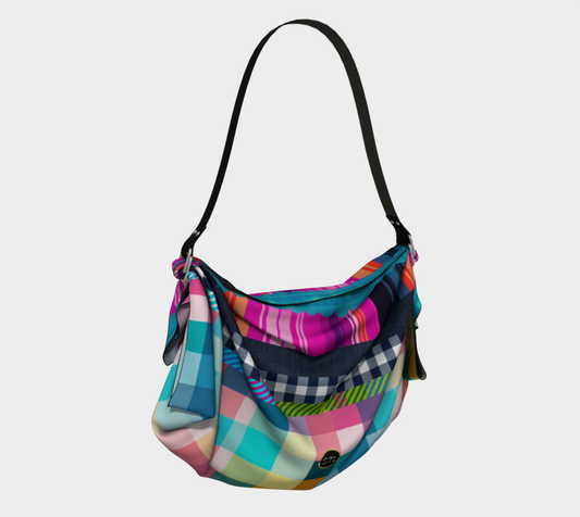 Bolso Hobo con bufanda a cuadros de cuadros vichy rosa de Pascua