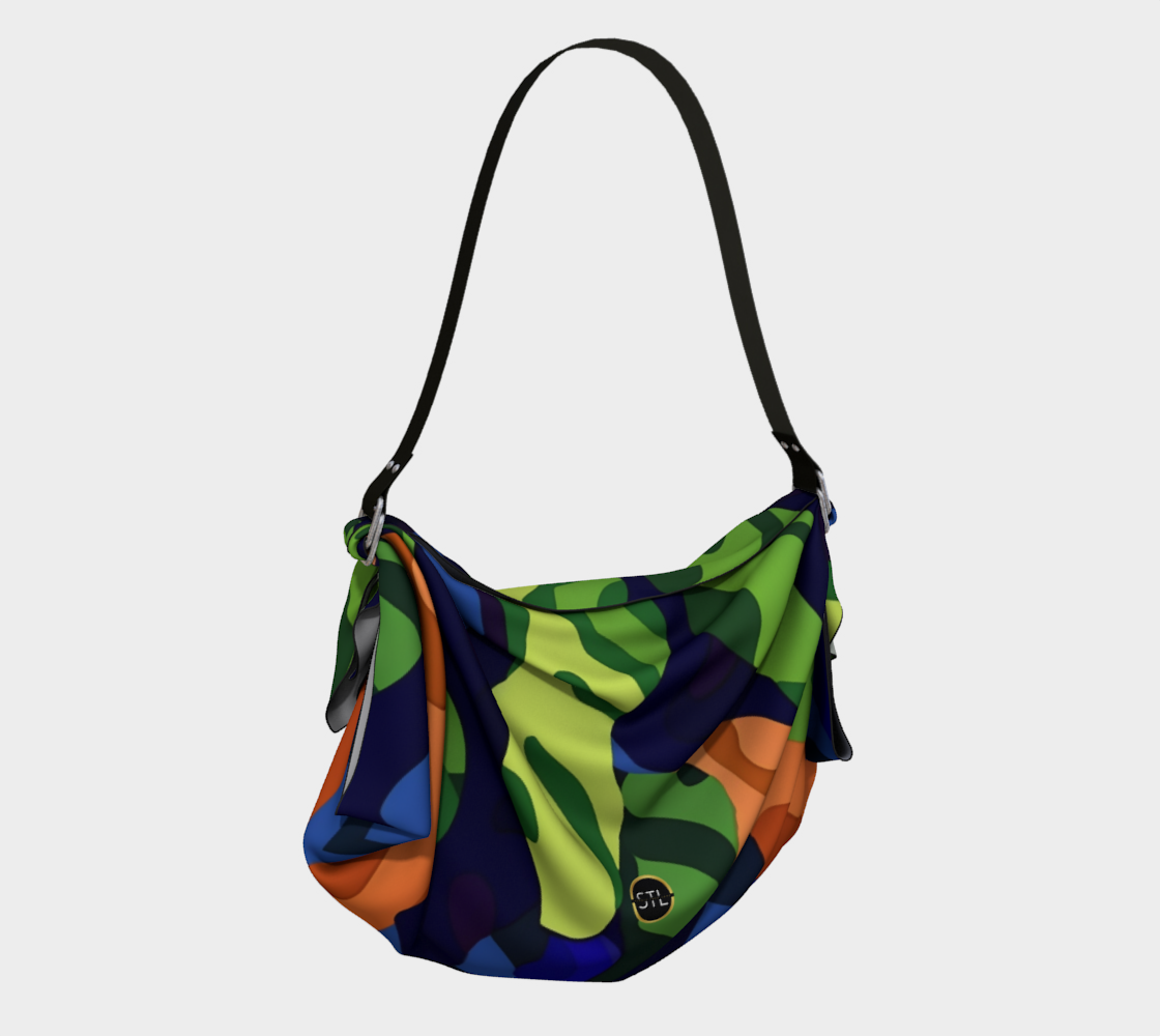 Tropical Green Abstract Camo Hobo Scarf Bag