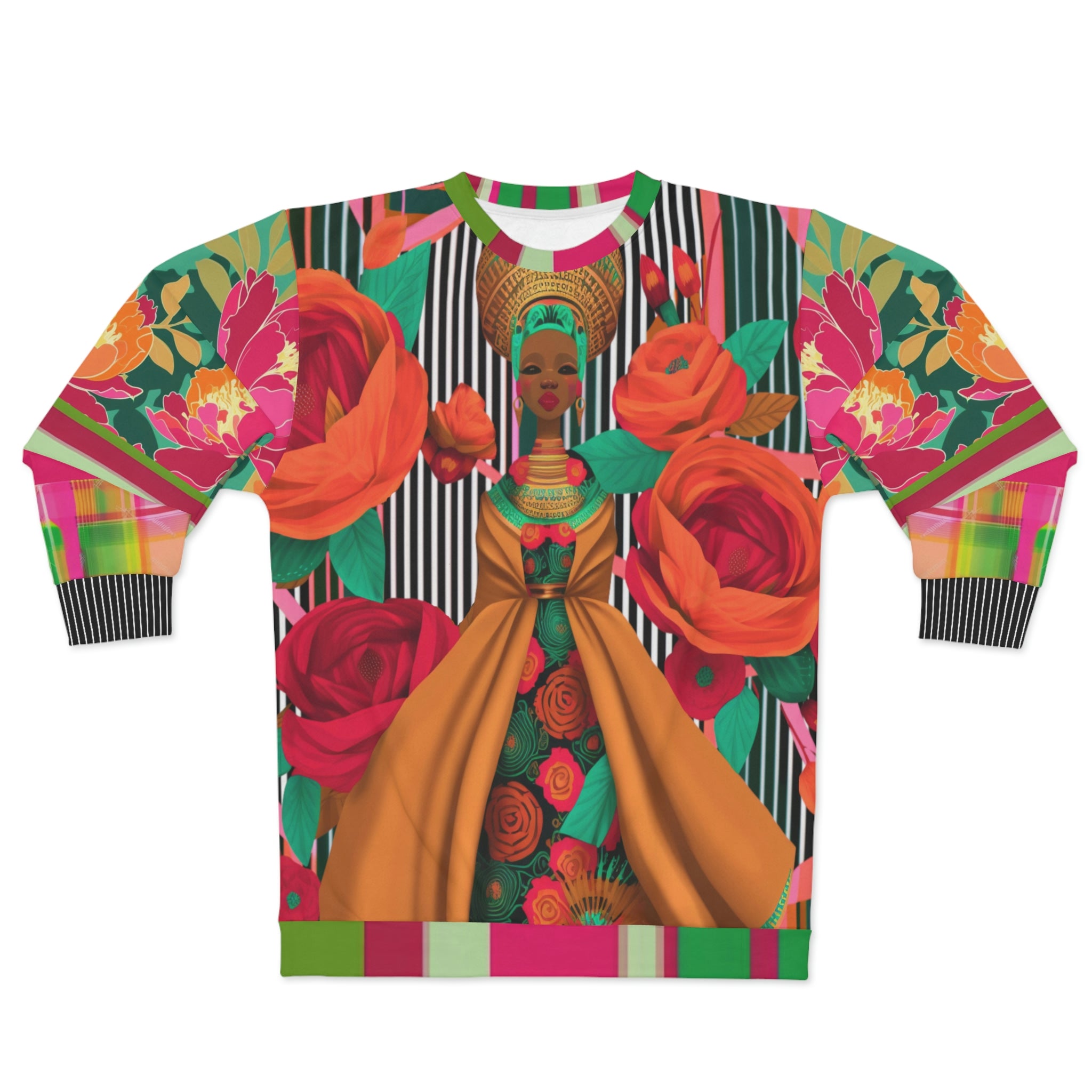 Eritrean Queen Floral Pinstripe Unisex Sweatshirt