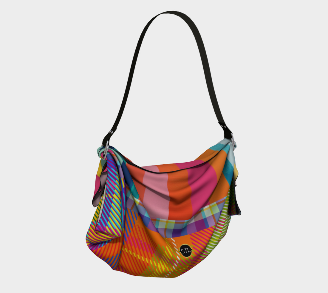 Purple Plaid Stripe Passionade Hobo Scarf Bag