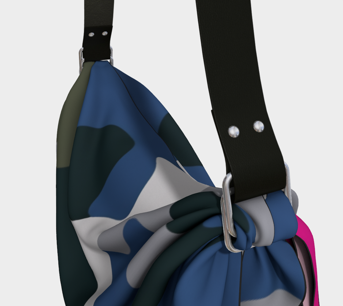 Bolso hobo con bufanda y diseño de camuflaje Greystone en rosa intenso