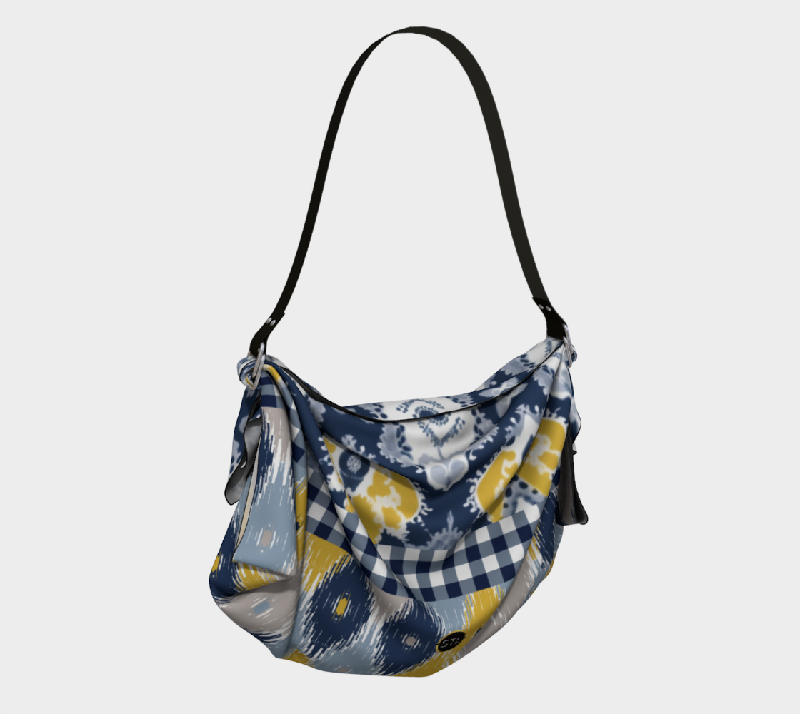 Bolso estilo hobo con bufanda y diseño floral de cuadros vichy Phillips de Blue Diamond