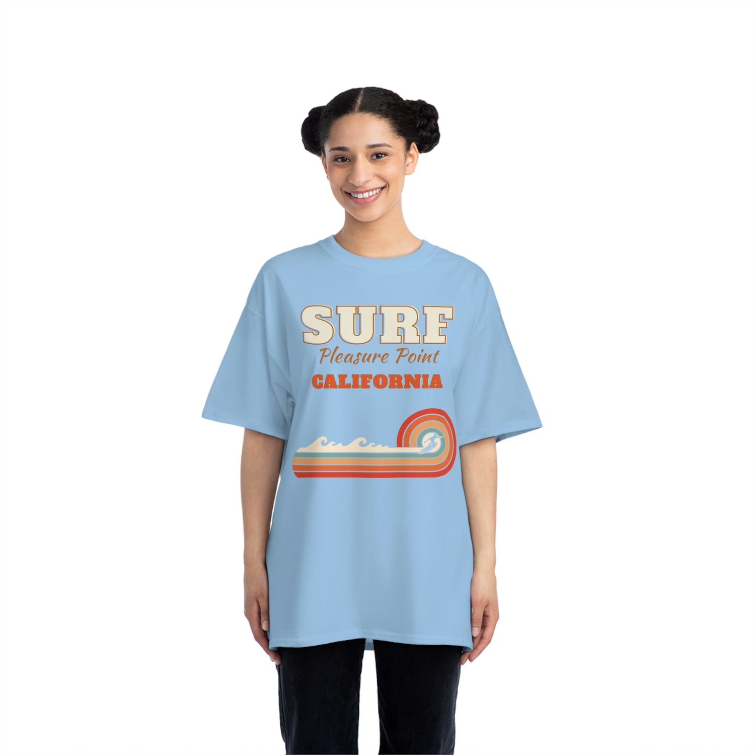 Camiseta pesada con rayas arcoíris vintage de Surf Pleasure Point