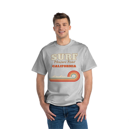 Surf Pleasure Point Vintage Rainbow Stripe Unisex Heavyweight Tee