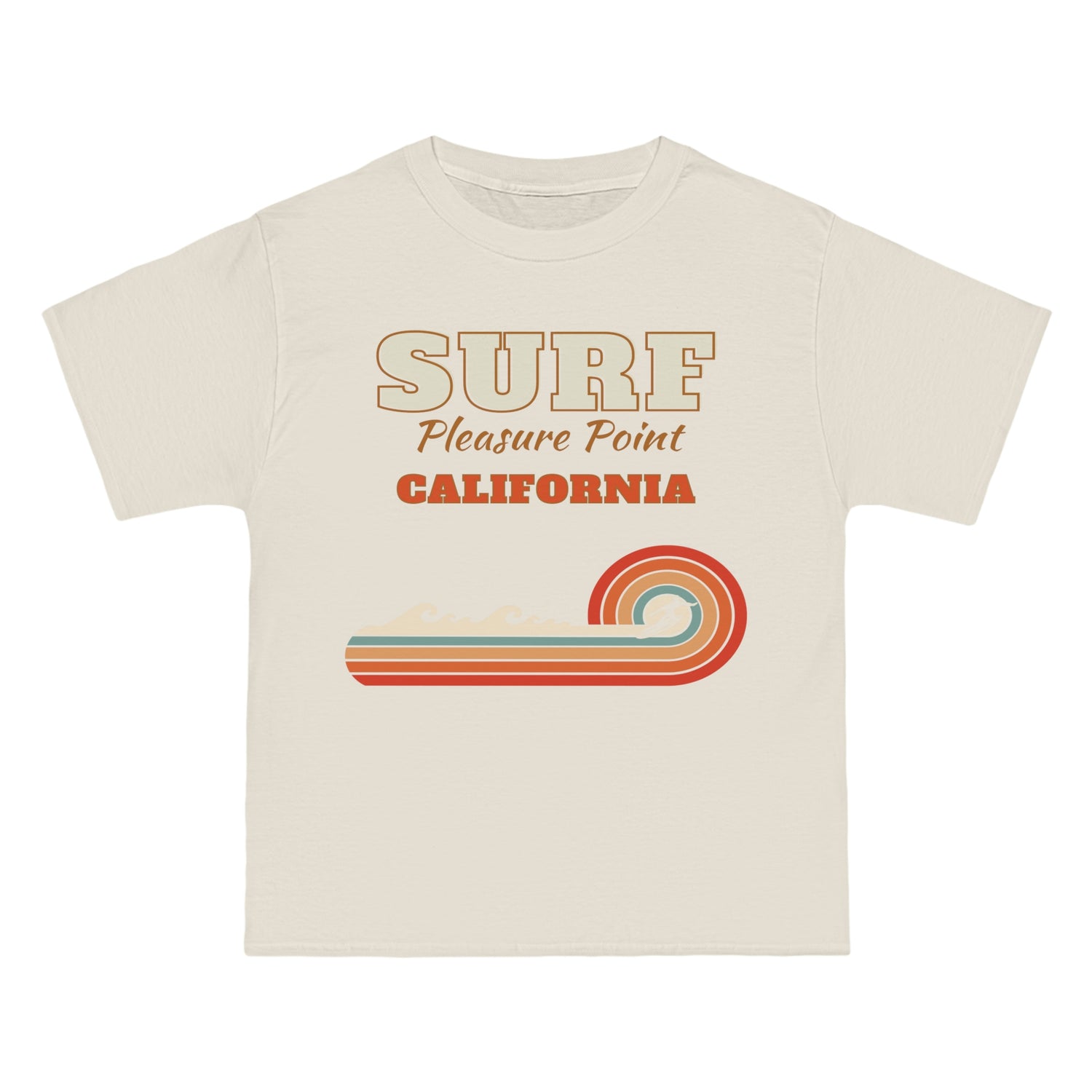 Surf Pleasure Point Vintage Rainbow Stripe Unisex Heavyweight Tee