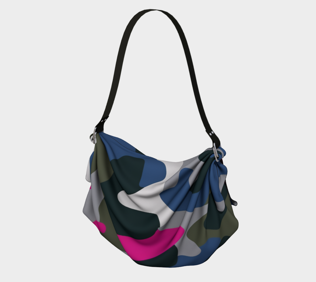 Bolso hobo con bufanda y diseño de camuflaje Greystone en rosa intenso