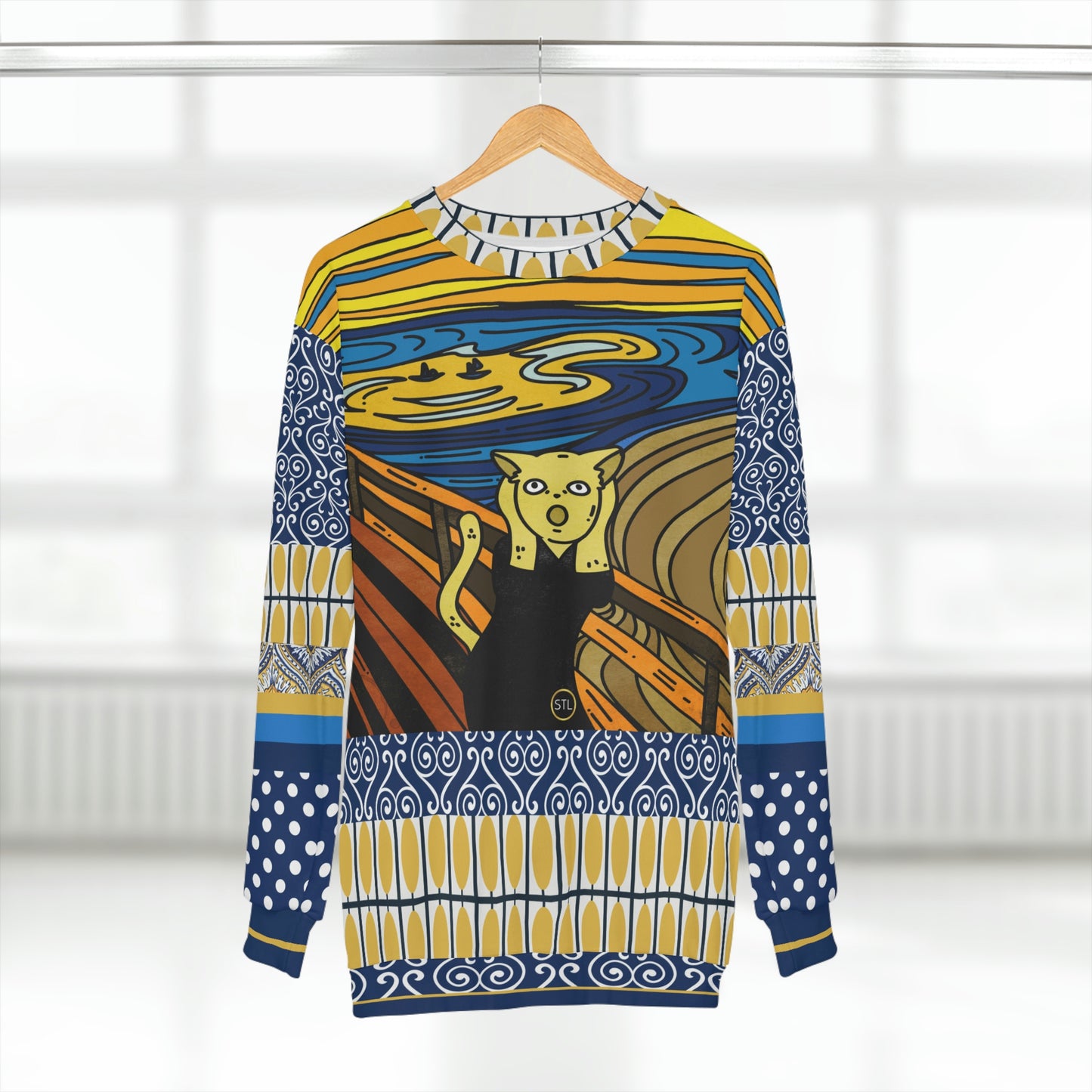 Scaredy-Cat AOP Sweatshirt Fleece Unisex Sweatshirt