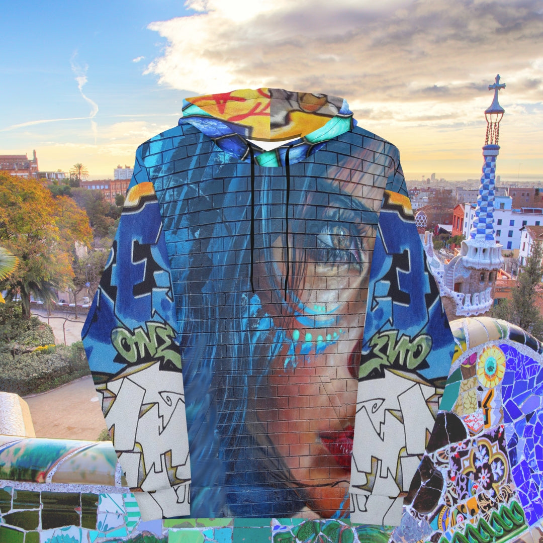 Indigo Girl Blue Graffiti Unisex Hoody