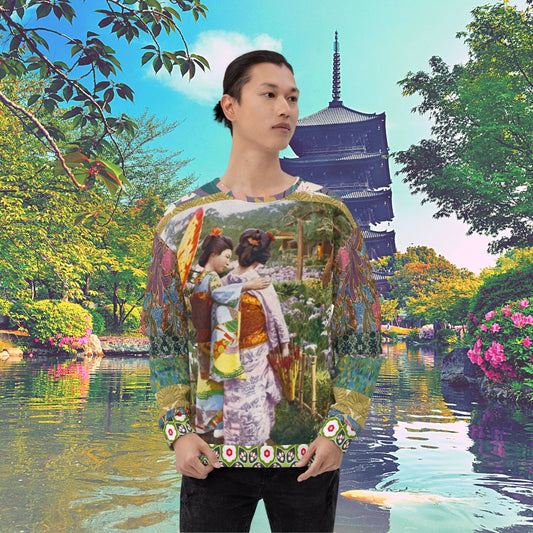 Kyoto Garden Green Batiq Unisex Sweatshirt