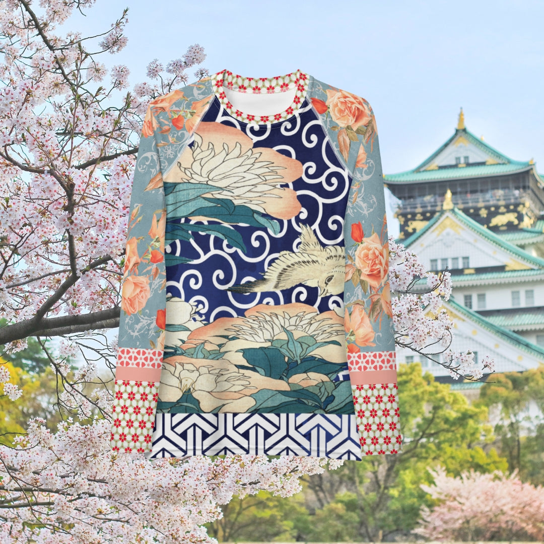 Little Canary Japanese Floral Rash Guard