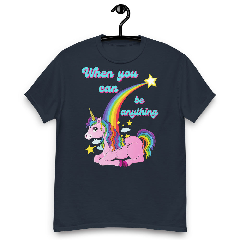 Camiseta Be Unicorn Rainbow Stripe