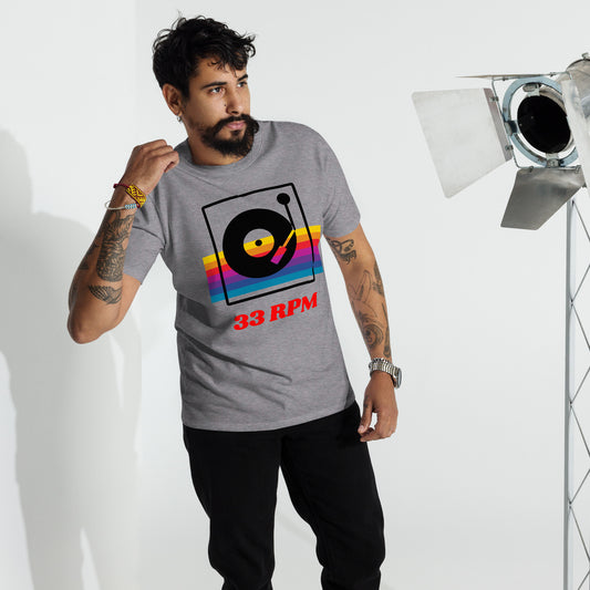 Camiseta pesada con estampado retro de 33 RPM