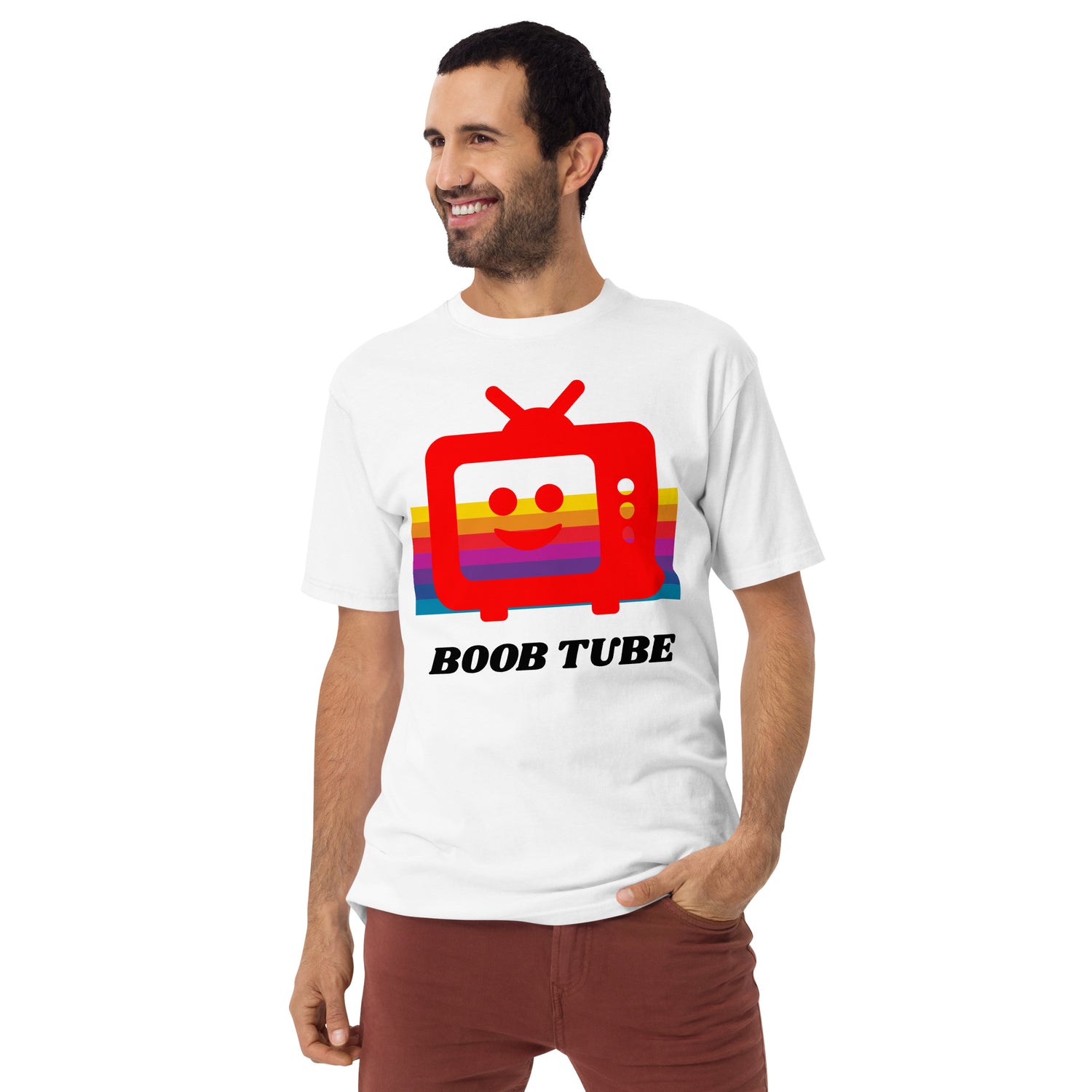 Boob Tube Retro Print Unisex Heavyweight Tee