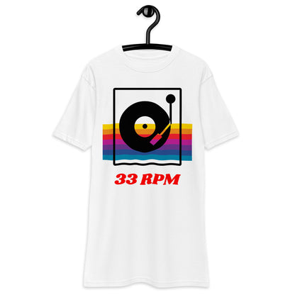 Camiseta pesada con estampado retro de 33 RPM
