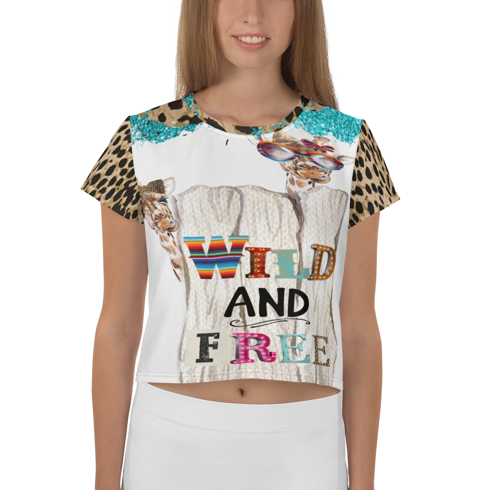 Wild and Free AOP Crop Tee