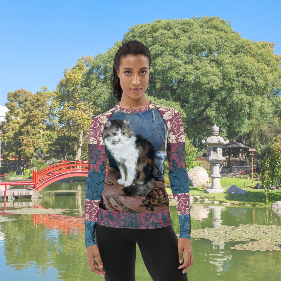 Rash Guard con parches de brocado de pareja extraña