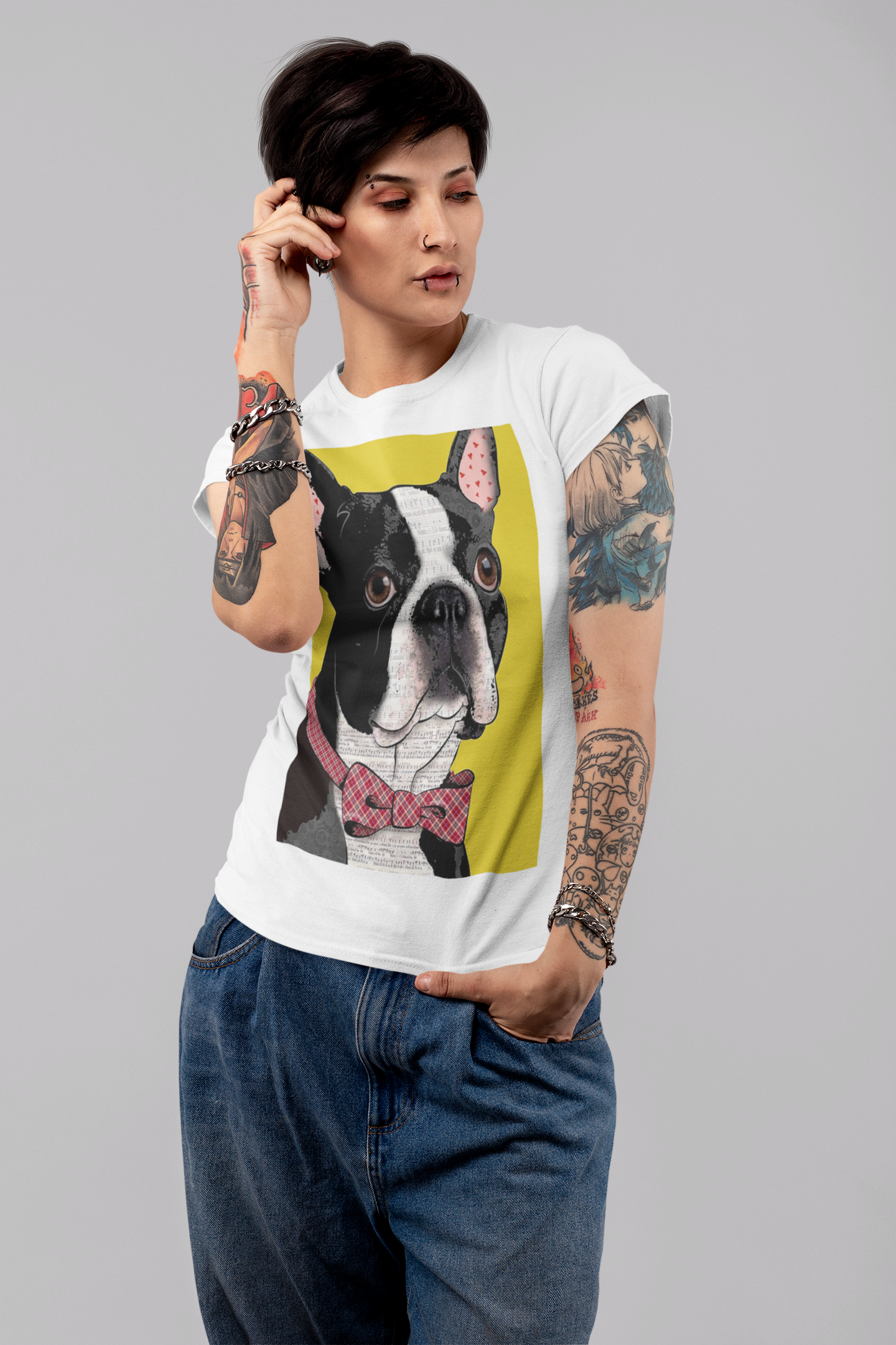 Professor French Bulldog Pop Art Unisex Softstyle Tee