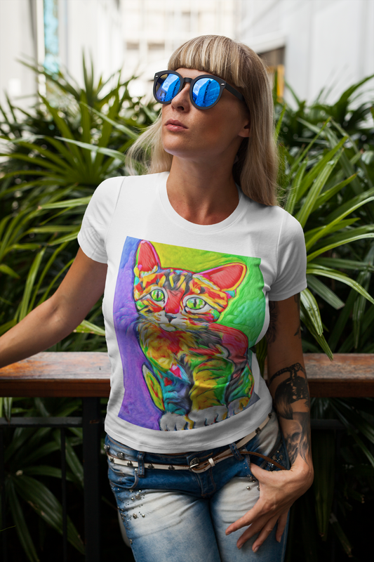 Rave Kitty Pop Art Unisex Softstyle Tee
