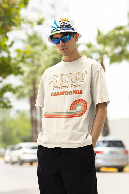 Surf Pleasure Point Vintage Rainbow Stripe Heavyweight Tee