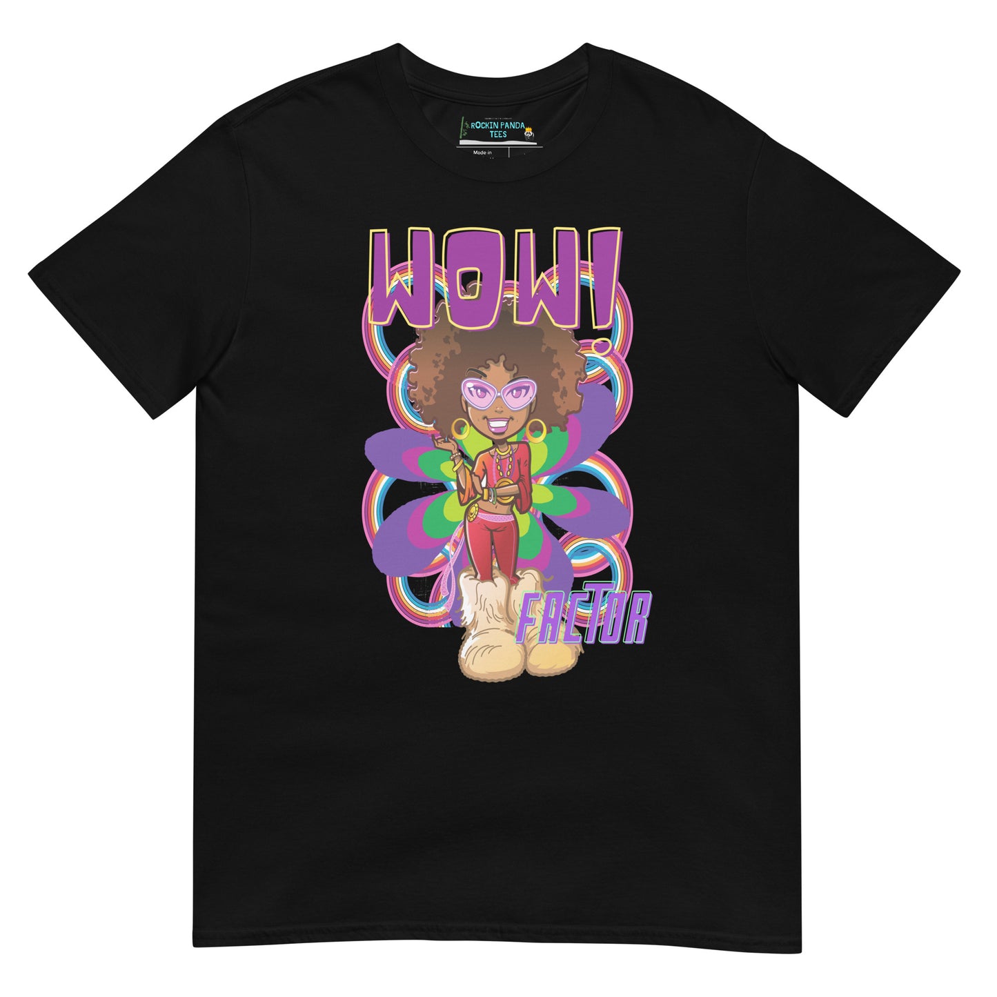 Wow Factor Groovy Black Girl in Boots camiseta unisex de manga corta Softstyle