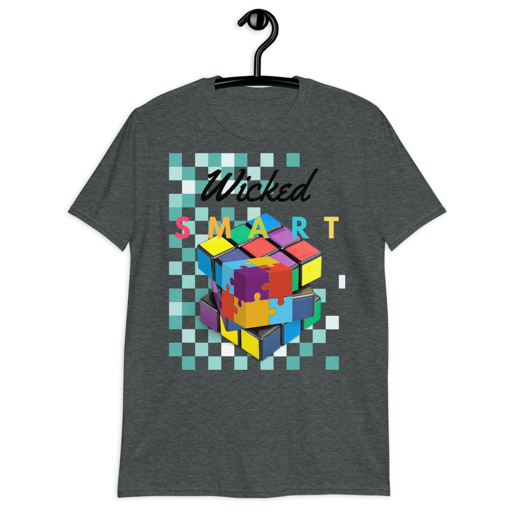 Wicked Smart 3-D Puzzle Cube Short Sleeve Unisex Softstyle Tee