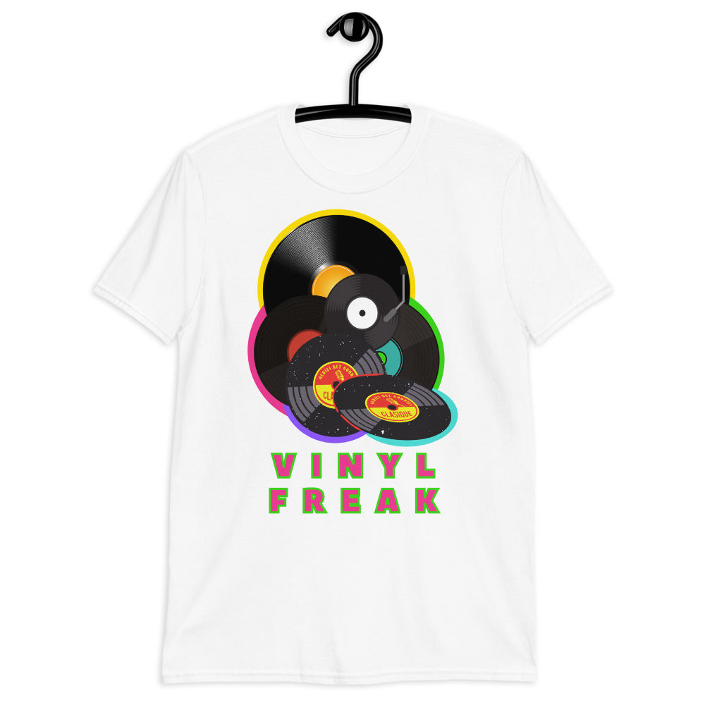 Vinyl Freak Old School Records camiseta unisex de manga corta Softstyle