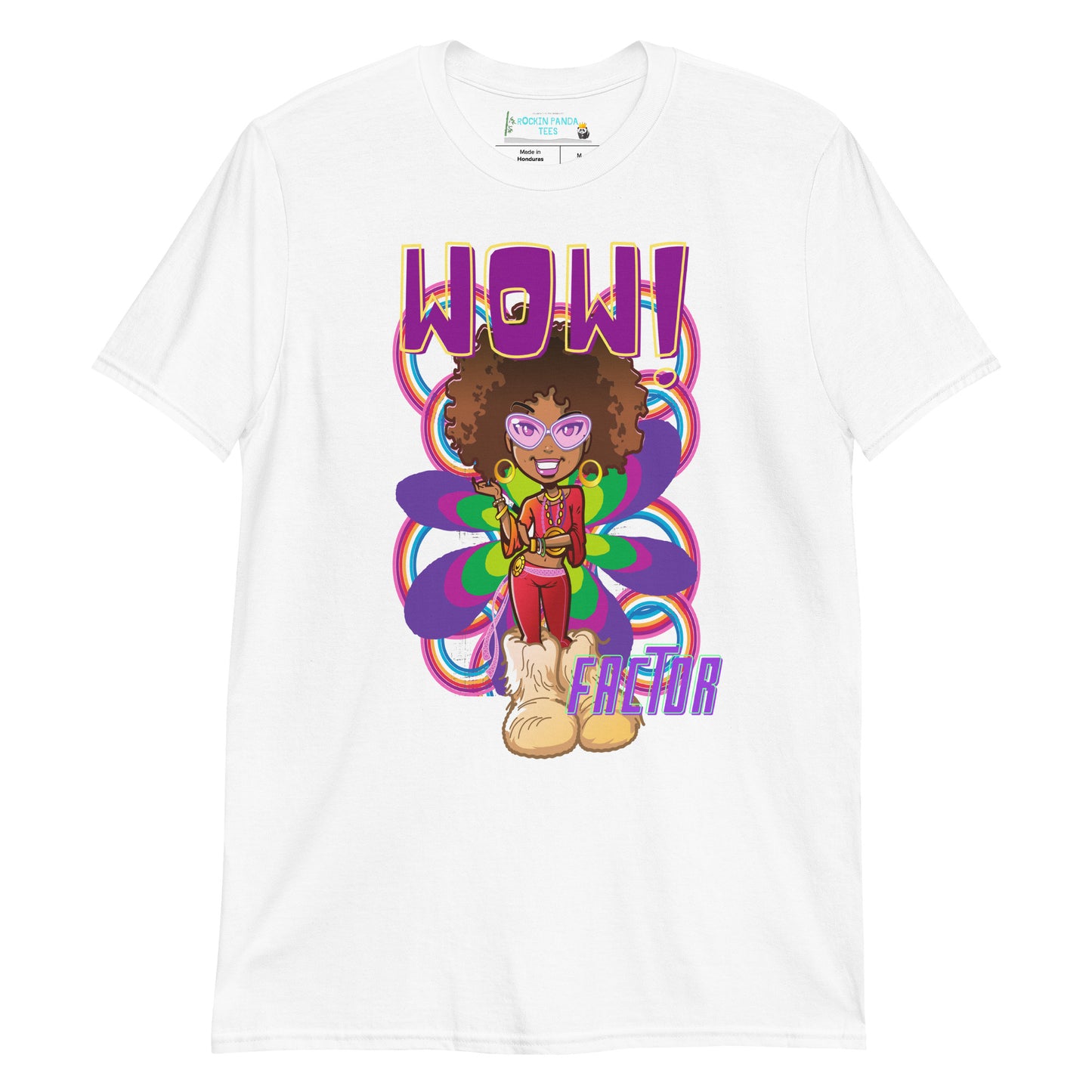 Wow Factor Groovy Black Girl in Boots camiseta unisex de manga corta Softstyle