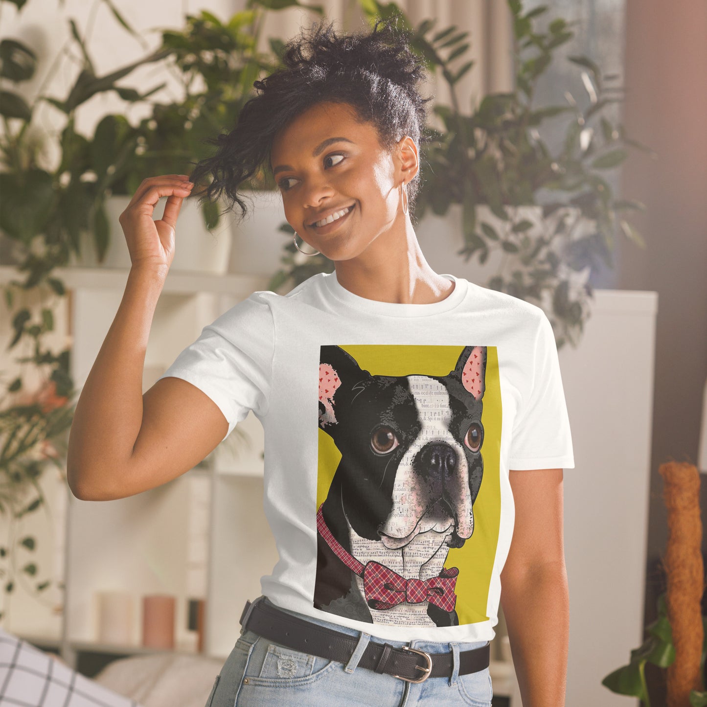 Professor French Bulldog Pop Art Unisex Softstyle Tee