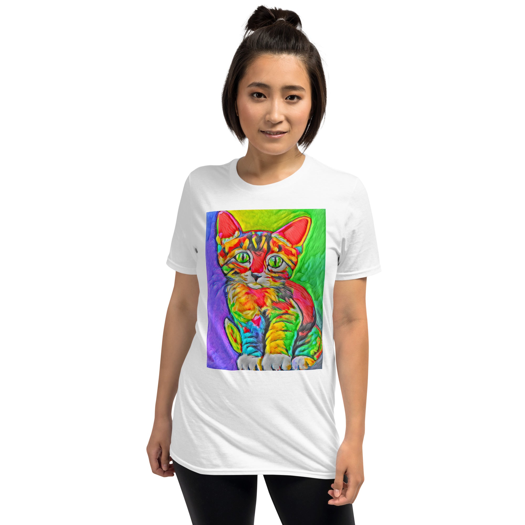 Rave Kitty Pop Art Camiseta unisex de estilo suave