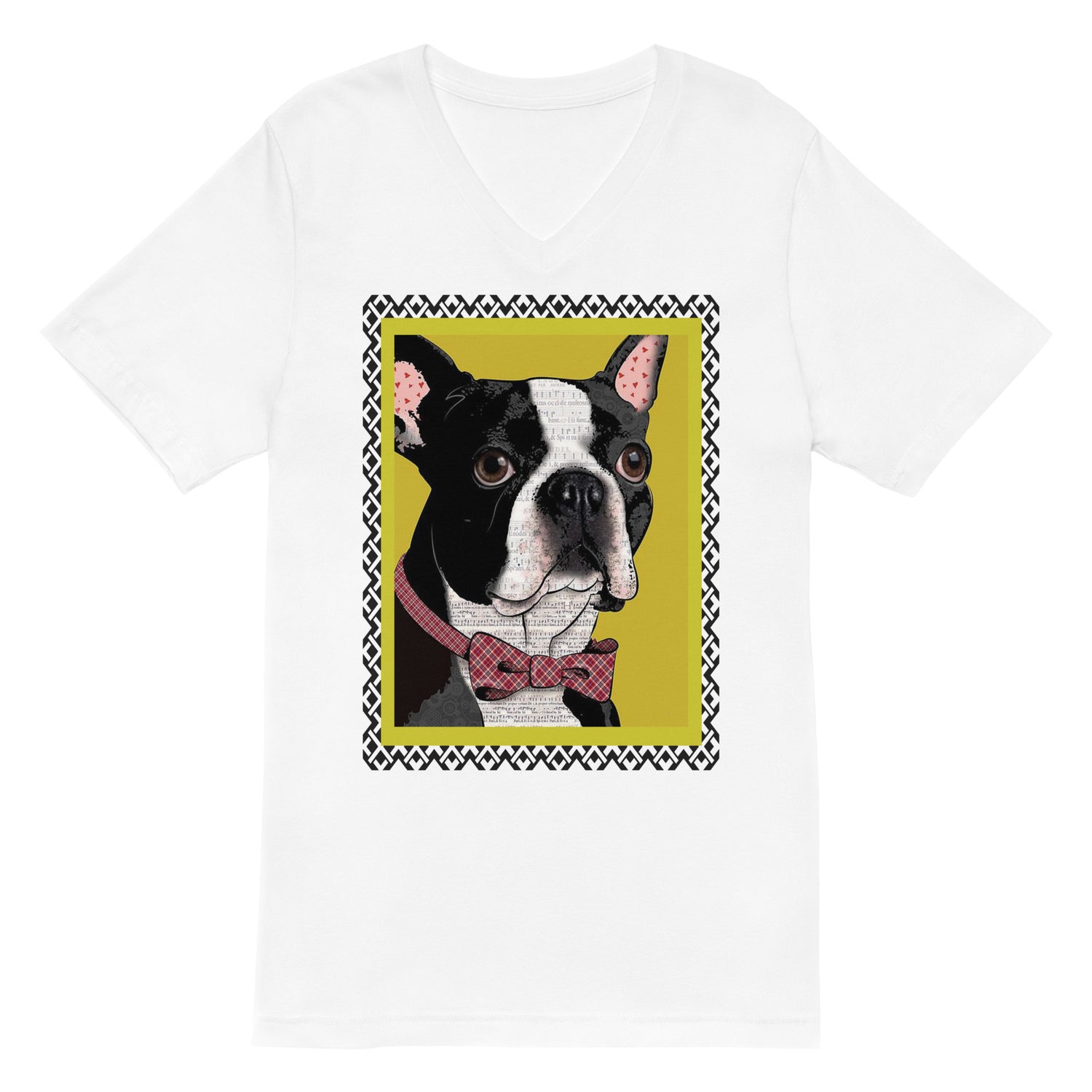 Profesor Perro Pop Art V-cuello unisex Softstyle Tee