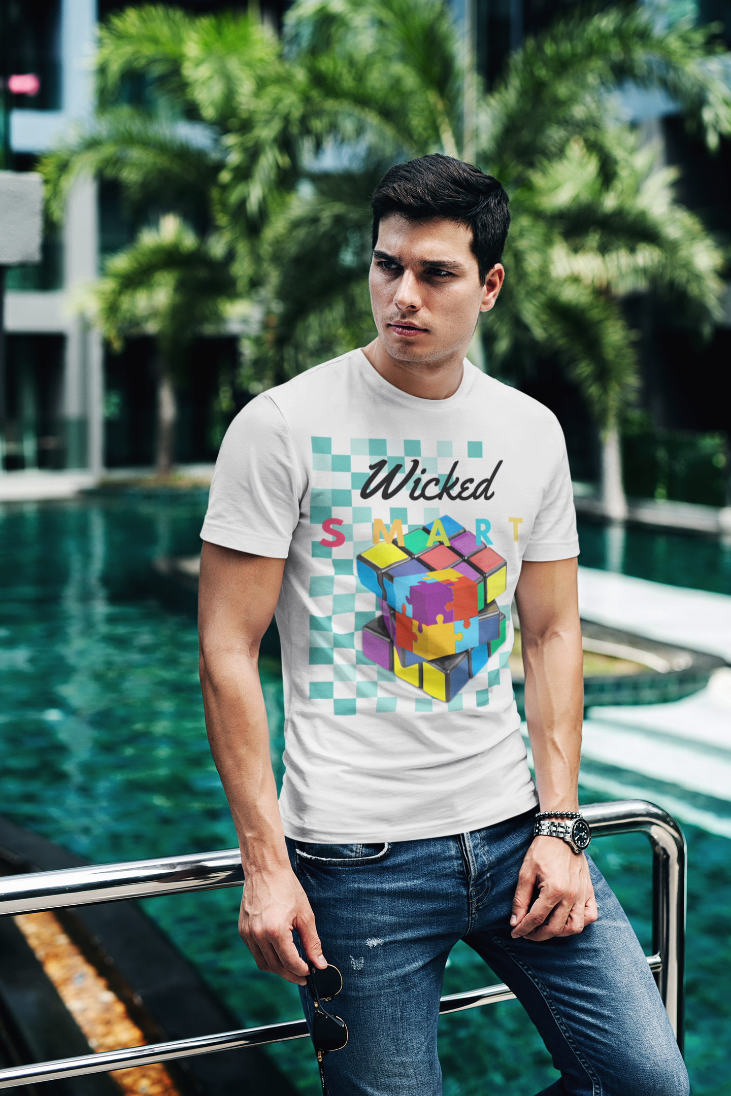 Wicked Smart 3-D Puzzle Cube Short Sleeve Unisex Softstyle Tee