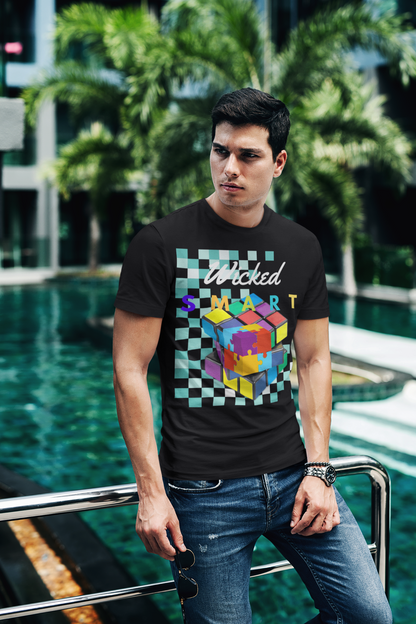 Wicked Smart 3-D Puzzle Cube Short Sleeve Unisex Softstyle Tee