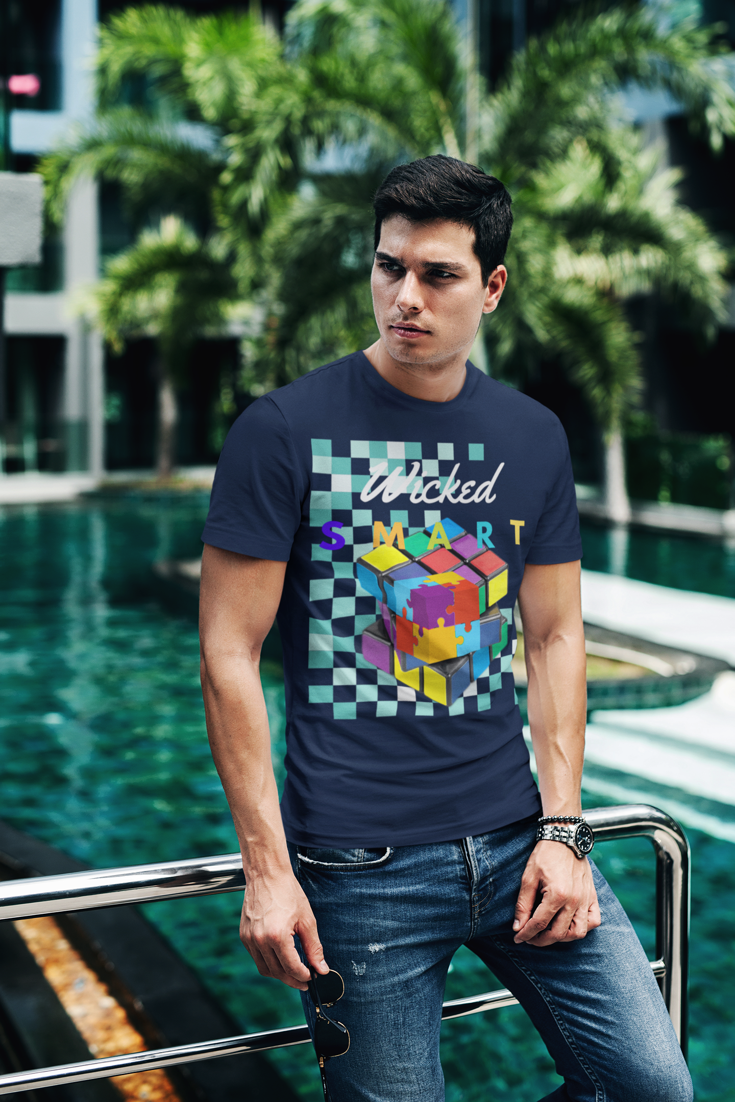 Wicked Smart 3-D Puzzle Cube Short Sleeve Unisex Softstyle Tee