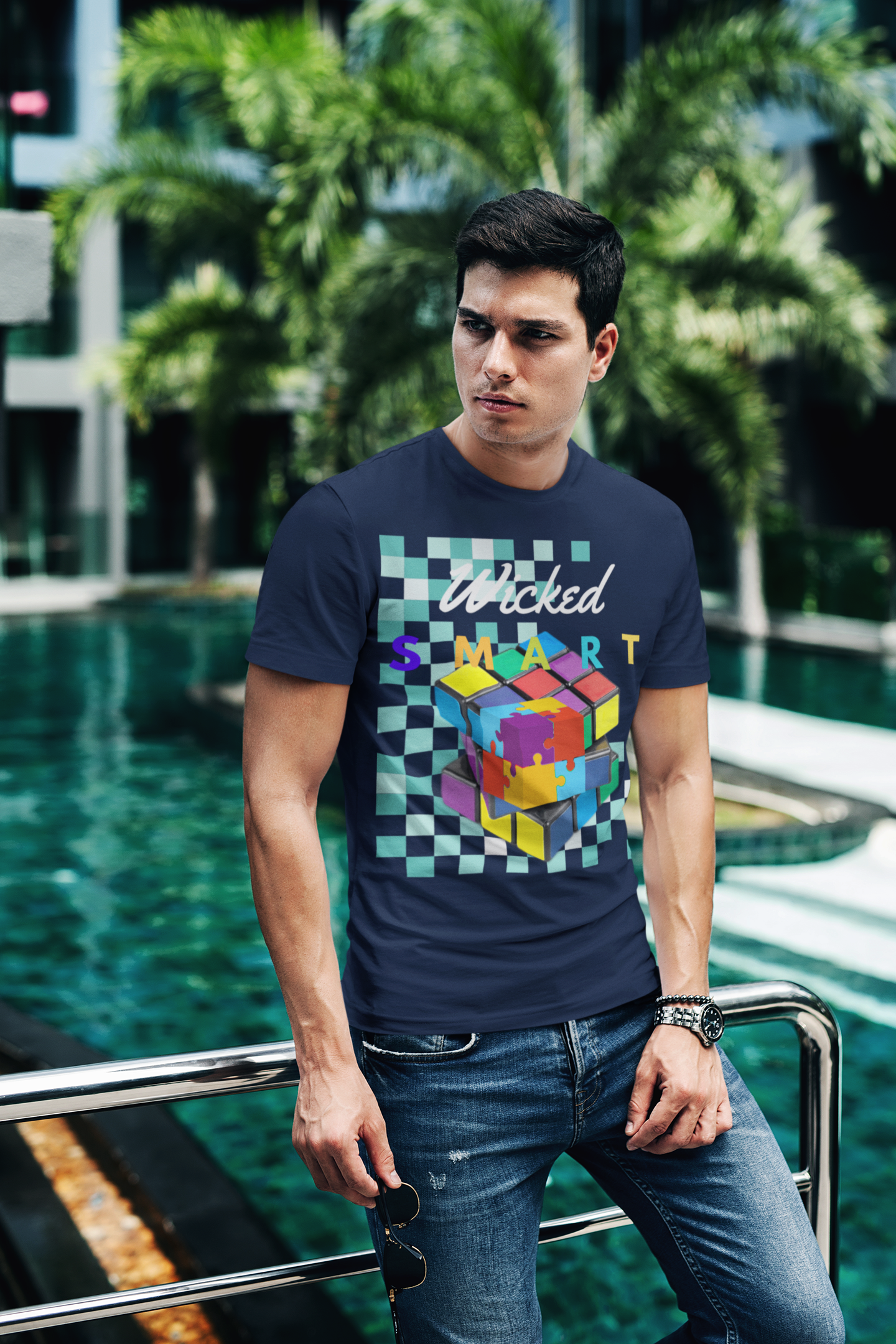 Wicked Smart 3-D Puzzle Cube camiseta unisex de manga corta Softstyle