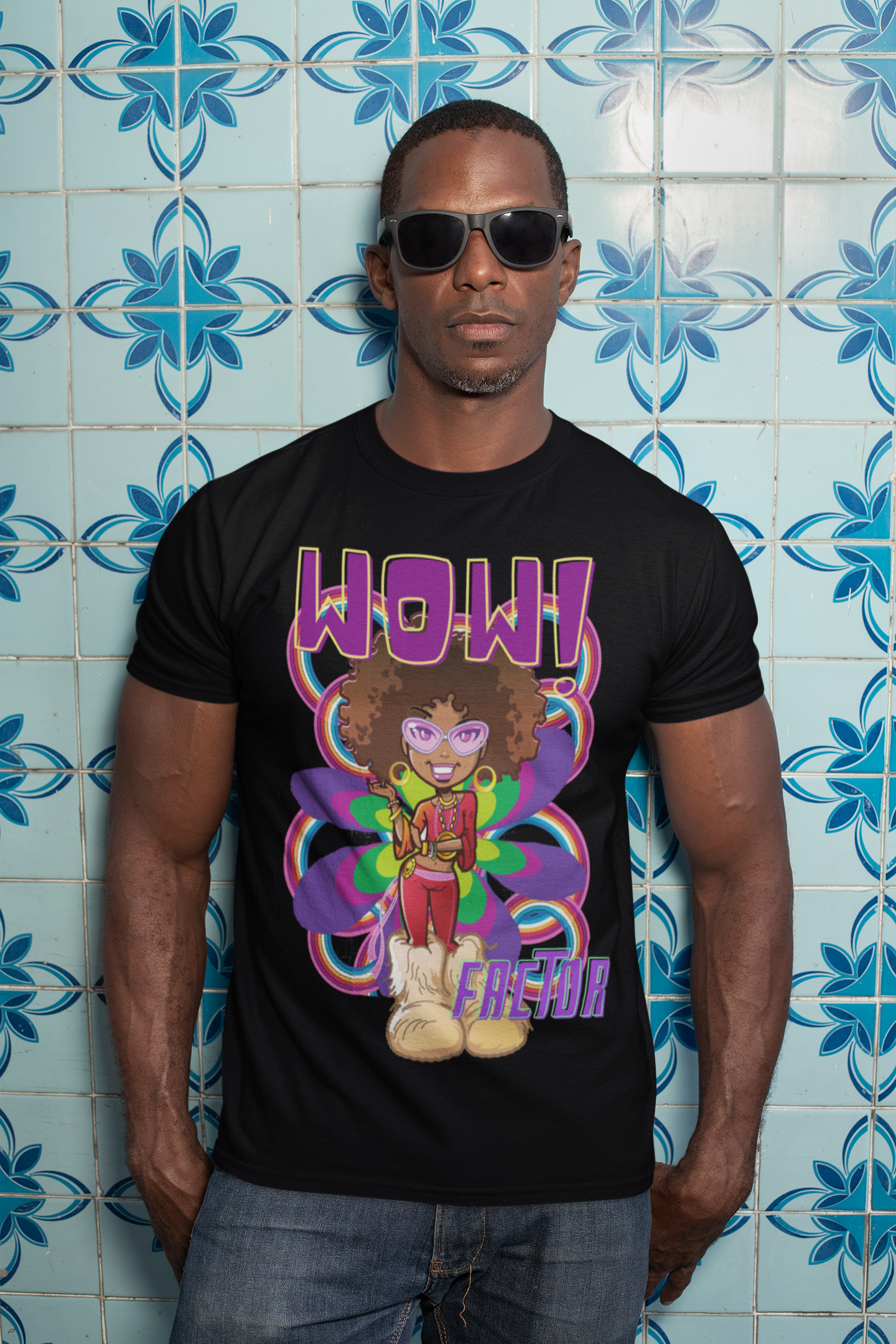 Wow Factor Groovy Black Girl in Boots Short-Sleeve Unisex Softstyle Tee