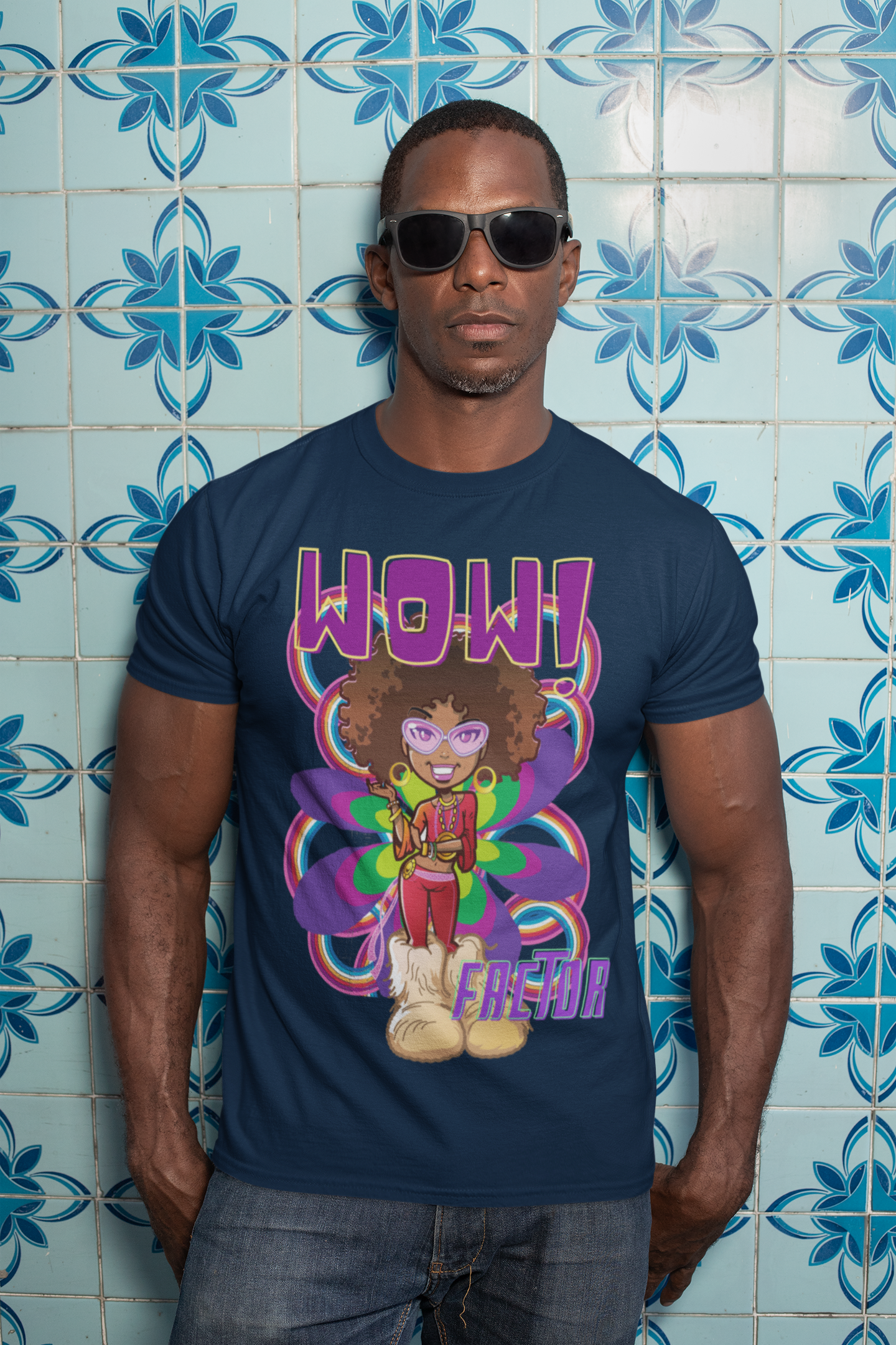 Wow Factor Groovy Black Girl in Boots Short-Sleeve Unisex Softstyle Tee
